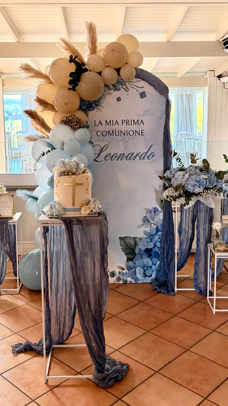 Allestimento per la comunione di Leonardo